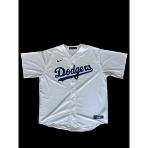 Nike MLB Los Angeles Dodgers Authentic Home Jersey (White Blank, XL)